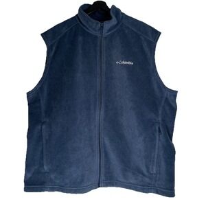 Columbia Men's Fleece Vest Size XL‎ Blue Full Zip Outdoors Hiking Lightweight